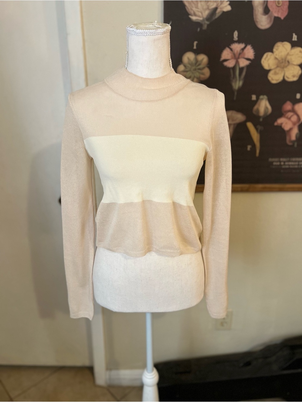 By Anthropologie Colorblock Sheer Sweater
